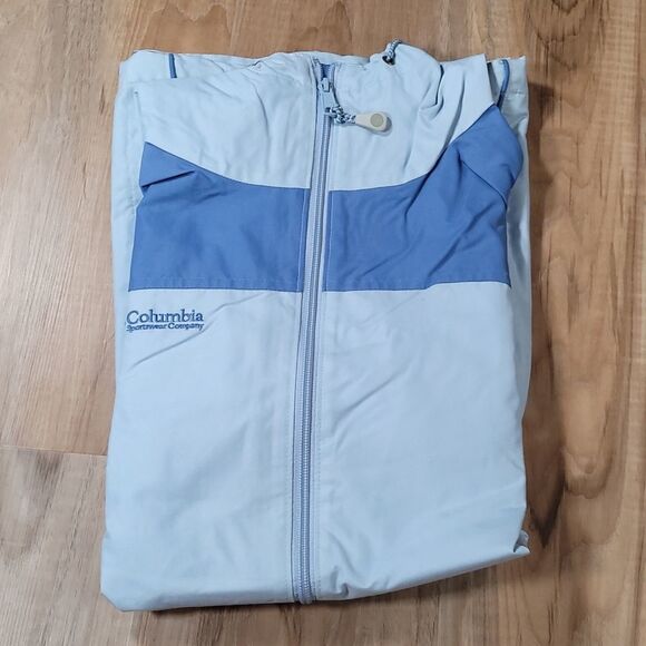 ☔️🔹️Columbia Blue Evolution Valley Two-Tone Zippered Jacket w/Hood Small - Picture 11 of 14